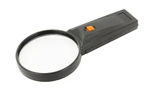 Лупа на ручке 3x, пластик, с подсветкой (26-75), изображение 1