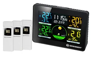Метеостанция Bresser Thermo Hygro Quadro NLX с тремя датчиками, изображение 1