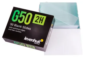Стекла предметные с двумя лунками Levenhuk G50 2H, 50 шт., изображение 2