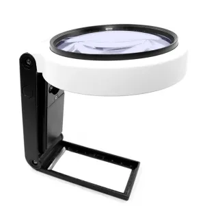 Лупа Kromatech настольная 10/25х, 90 мм, ручная, складная, с подсветкой (32 LED) TH-7058-BD, изображение 3